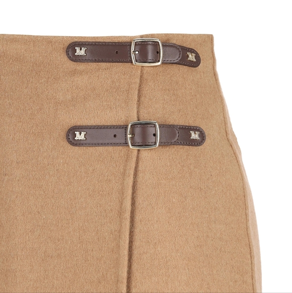 Max Mara Camel Hair Wool Wrap Skirt NWT Sz IT 42 44 - Picture 3 of 5